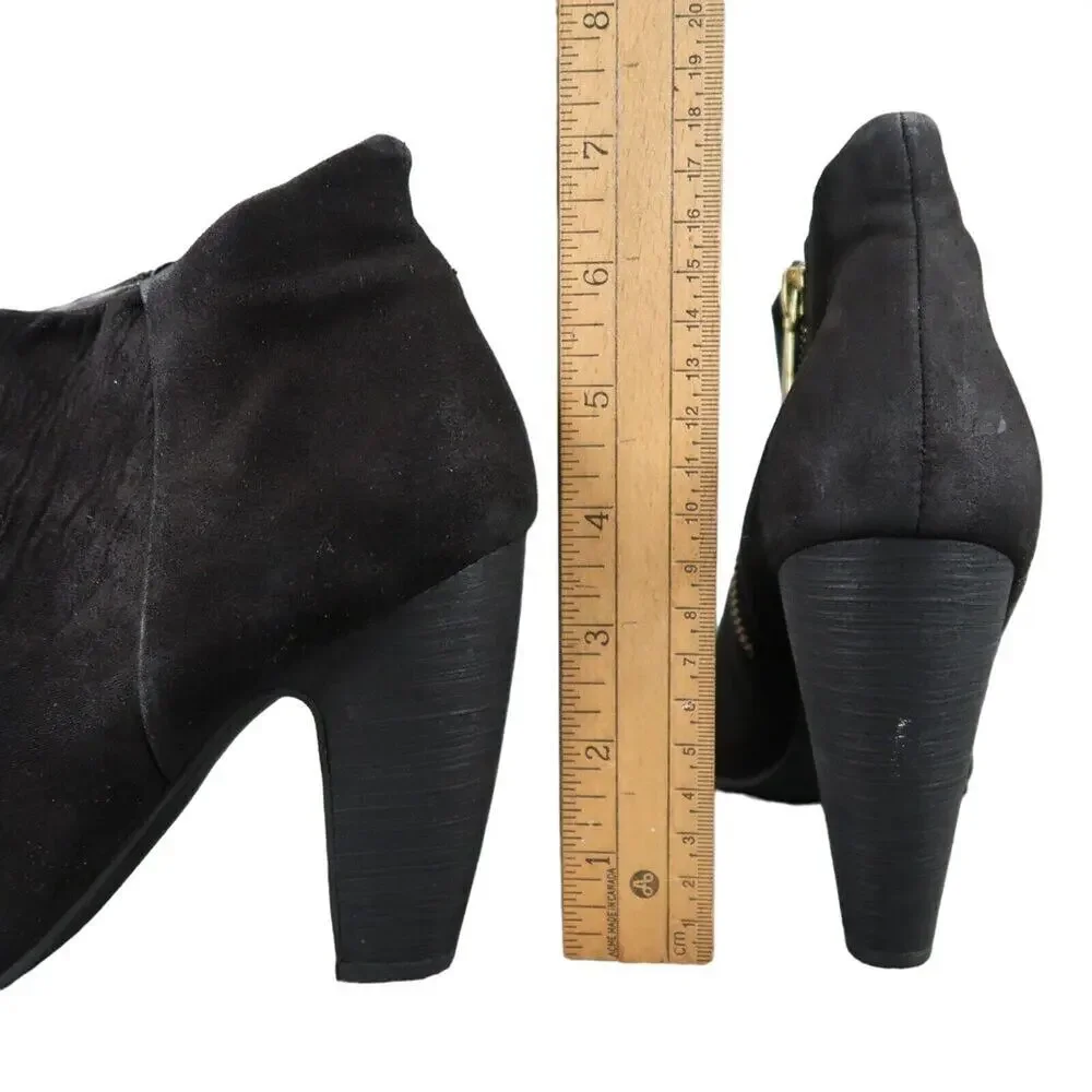 Abound Shoes Womens 7.5 Booties Fashion Classic Black Block Heel Ankle Boot Zip
